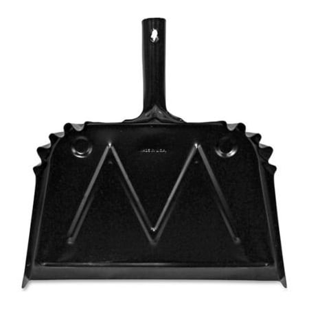 Sp Richards Genuine Joe Dust Pan, Metal, 20 Gauge Steel, 12", Black - GJO85151 GJO85151